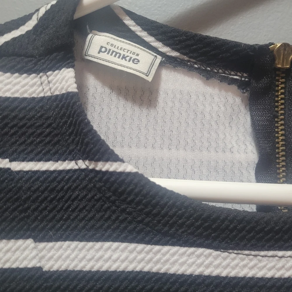Pimkie Collection blk/wht stripe dress S - Picture 5 of 10